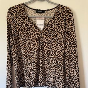 Leopard Print Top Long Sleeve Shirt Plus 1x